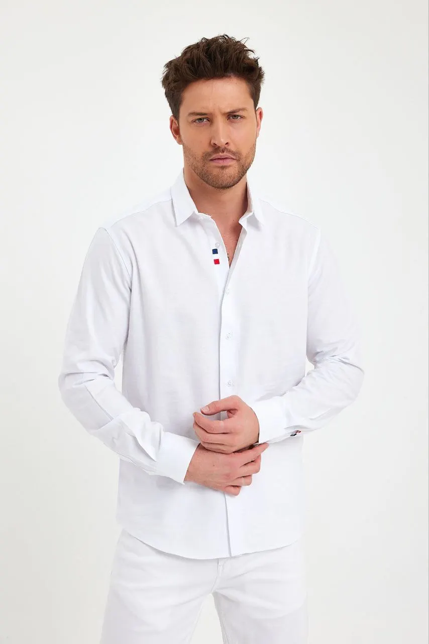 

DeepSEA Narrow Cut Long Sleeve Button Cotton Shirt 2403012