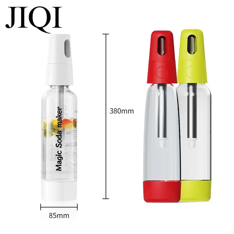 JIQI 1L Portable Soda Maker Soft Drink DIY Low calorie Fruit Juice CO2 Sparkling water Machine Carbonated Dispenser Bubble Water