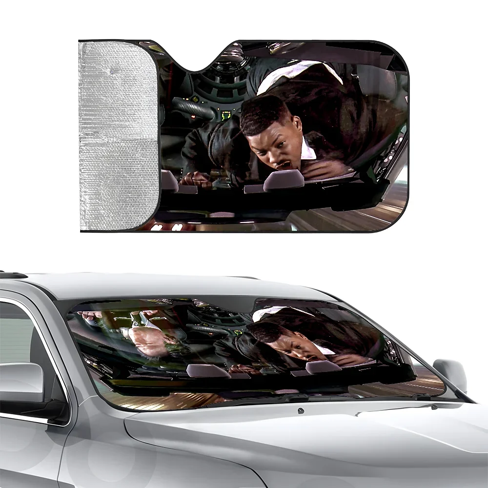 

M-Men in Black Driving Car SunSha Heat-insulating Aluminum Film Windshield Sunshas UV Rays Blocks Car Sun Visor Protector