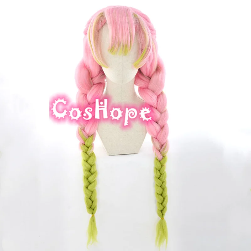 Mitsuri Kanroji Cosplay Wig Cosplay Pink Green Wig Cosplay Anime Wigs Heat Resistant Synthetic Wig