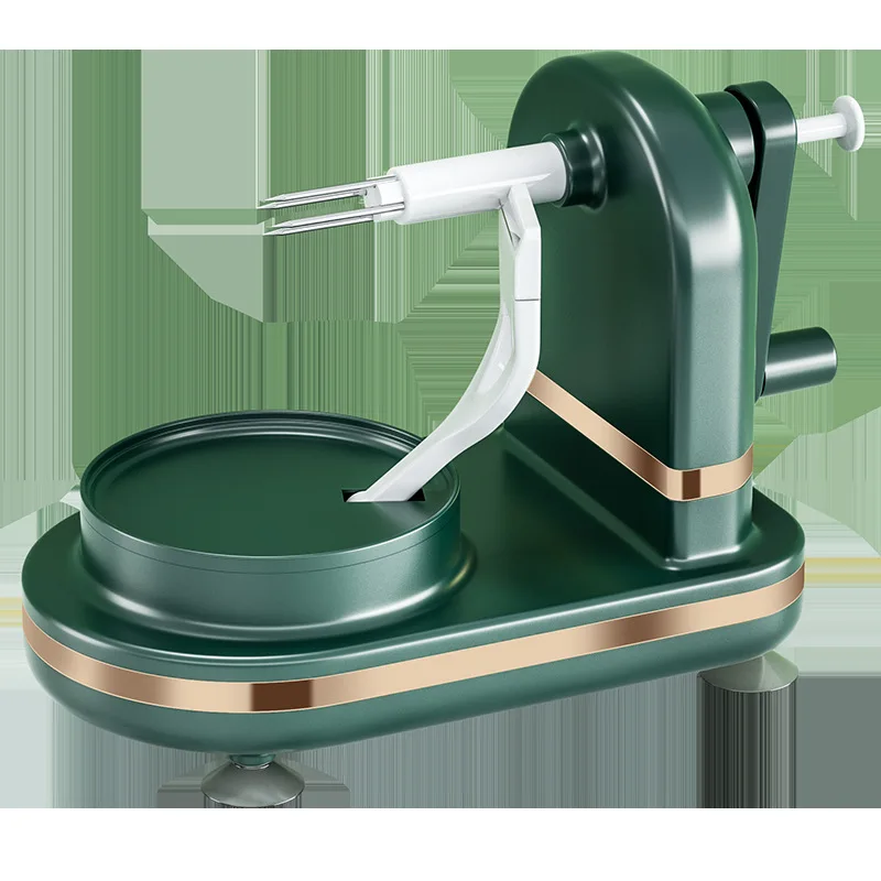 핸드 크랭크 과일 필러 회전 노동 절약형 흡입 컵이있는 자동 필러는 손을 다치게하지 않습니다 필링 기계