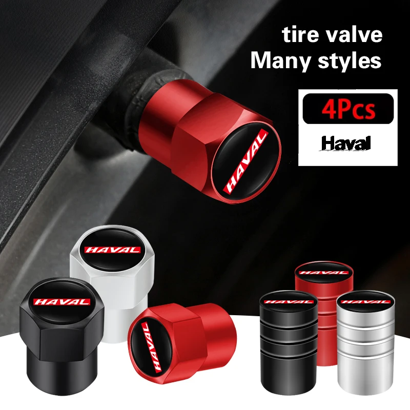 4PCS Auto Tire Air Valve Caps Dustproof Leakproof Wheel Stem Cover For Haval Jolion H6 M6 Dargo Raptor F7 H7 H9 H4 H2S