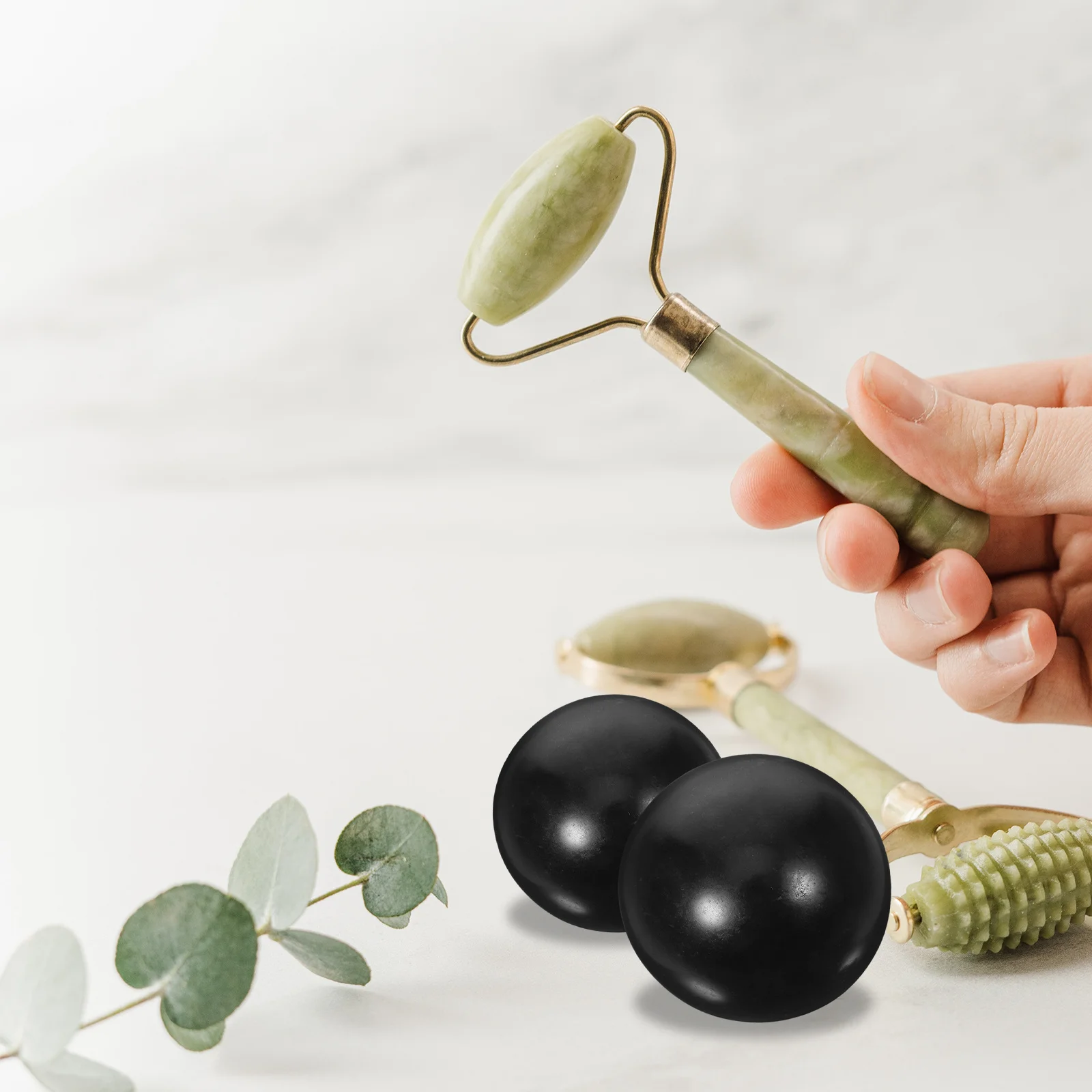 

2 шт. традиционные шарики Баодин из натурального камня, ручка для снятия стресса, портативные массажные терапевтические черные массажные шарики