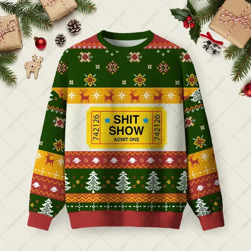 3D-Druck Lebkuchenmann Grafik-Sweatshirts Lustiger Weihnachtsmann Hässlicher Weihnachtspullover Unisex Weihnachten 2026 Pullover Freizeitkleidung – Detail 13