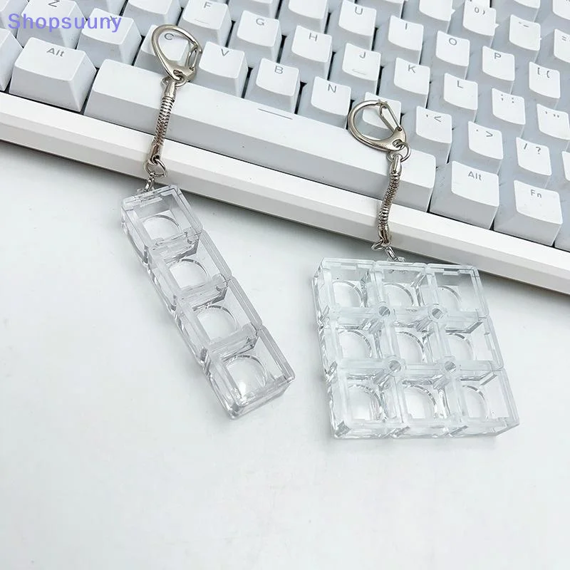 [SU]DIY Keychain Keyboards Switch Tester Mechanical Keyboards Switch Testing For Different Keycap Button Fidget Toy Key Ring[SU]