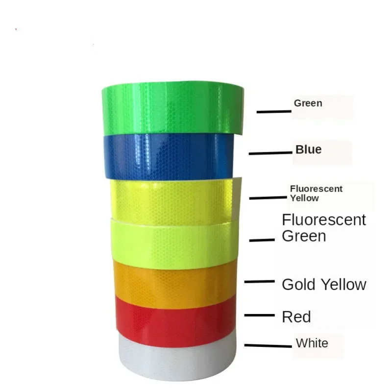 

45m Reflective Lattice Luminous Paper Body Sticker Logo Warning Strip PVC Material Super Waterproof and Good Adhesion