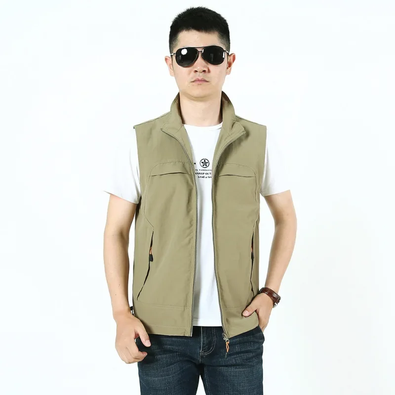 

2023 Spring Vest Men's Thin Plus Size Loose Tank Top Jacket Outdoor Mountaineering Campshoulder Jacket