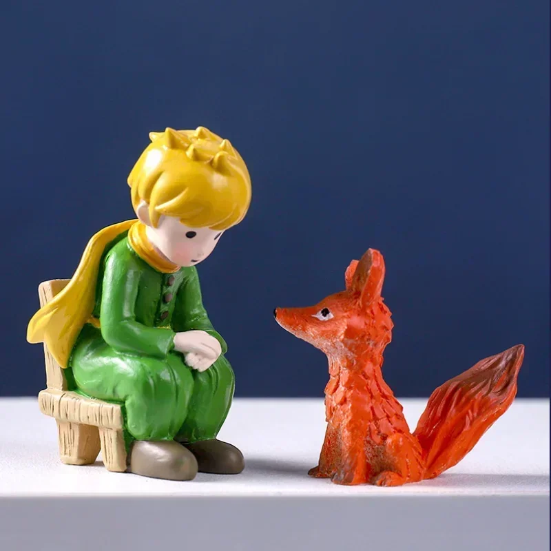 DIY Resin Crafts Little Prince Cake Ornaments Fox Handicraft Cartoon Model Home Living Room Micro View Desk Room Decorations