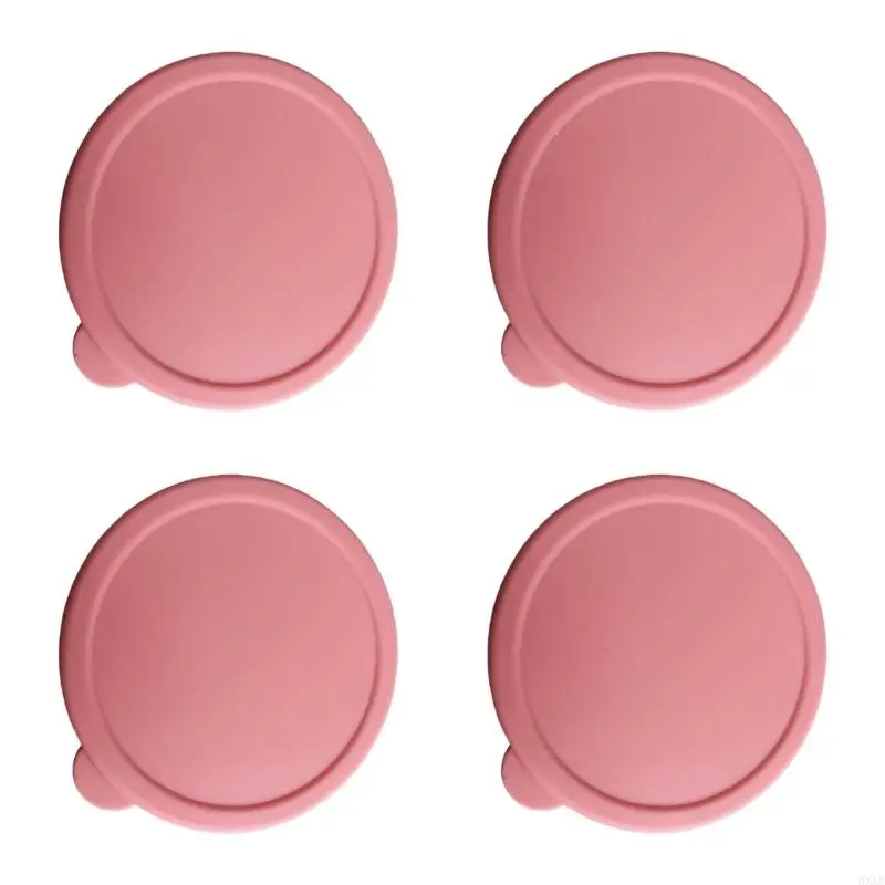 4Pcs Heat Resistant Silicone Can Lid Multipurpose Glass Custard Cup Airtight Covers Replacement Container Not Included 0XXB