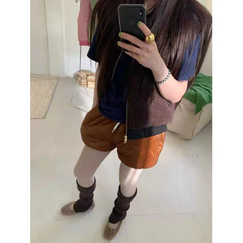 Versatile gilet in pelliccia di agnello intrecciata Capispalla Faionable Maglione da donna coreano Sle adatto a tutte le stagioni e Ocns