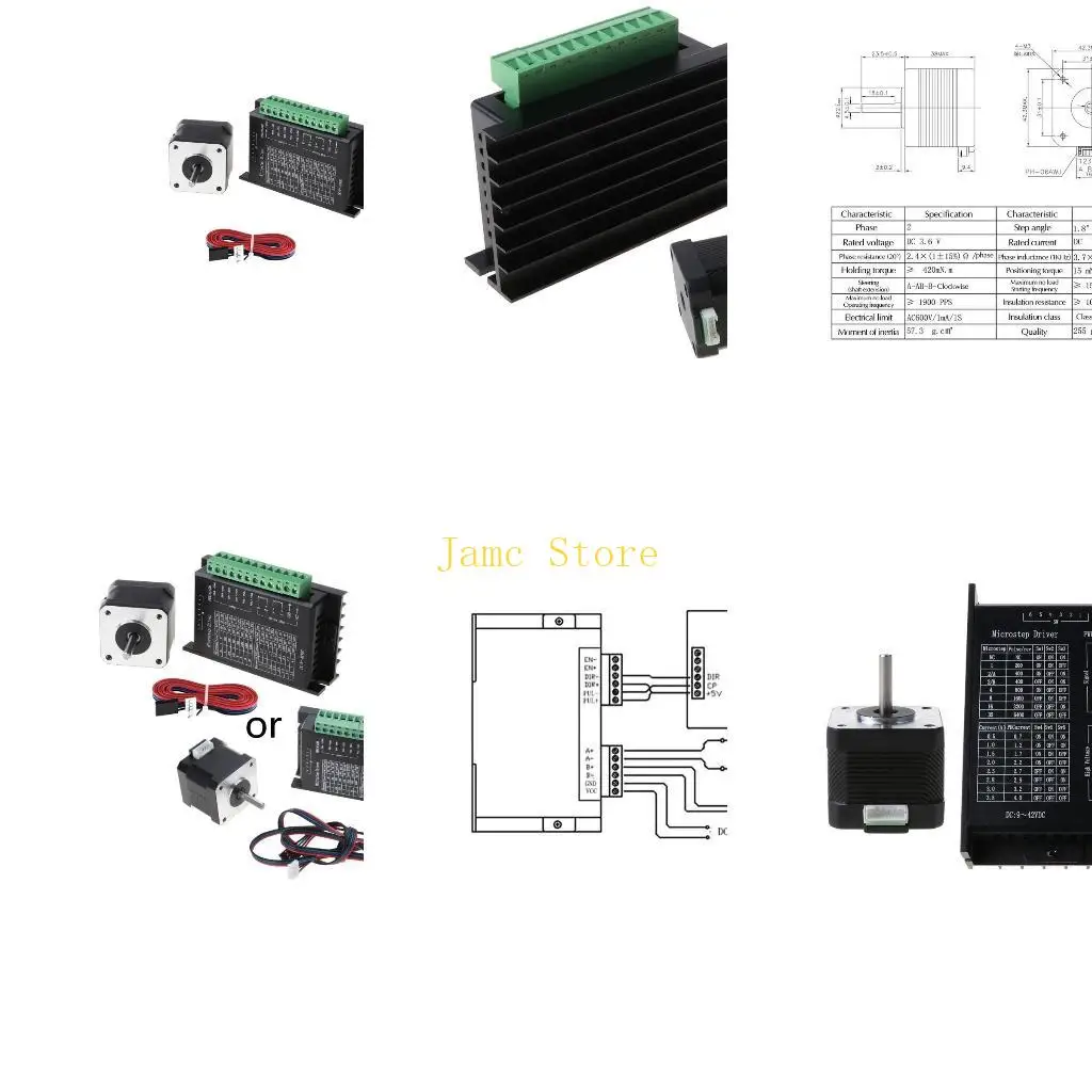 

LX0B 42 Motor TB6600 Шаговый двигатель 32-сегментный драйвер Обновленная версия 4.0A 40 В постоянного тока