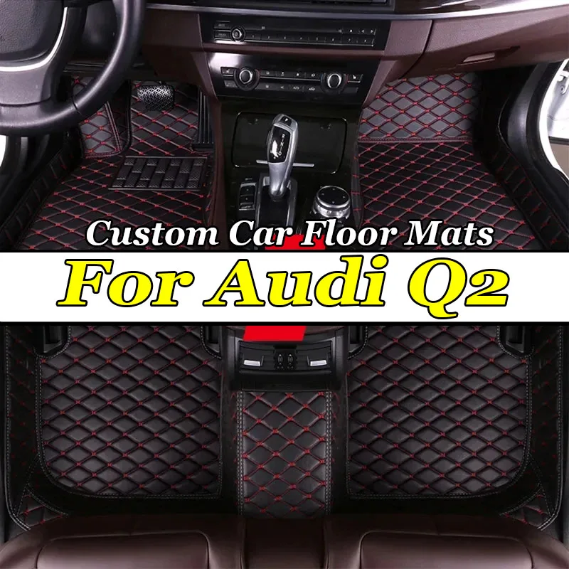 Car Mats For Audi Q2 2017~2022 Durable Auto Floor Mat Full Set Anti Dirt Rug Carpet Luxury Leather Car Interior Accessories 2018