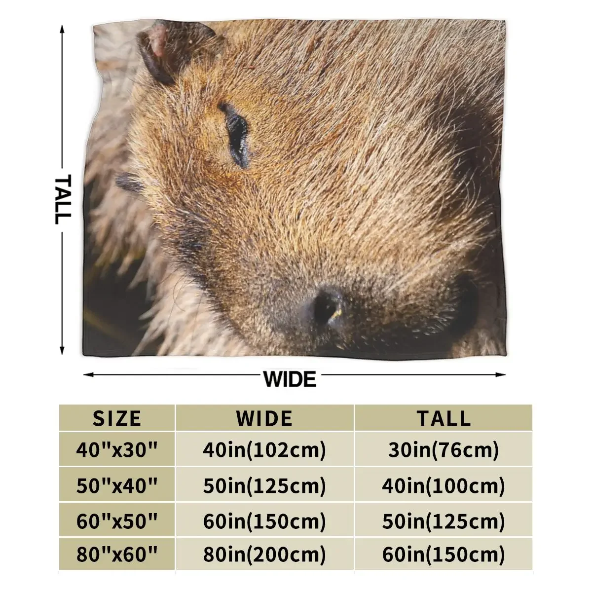 Capybara Profile Blanket Soft Warm Flannel Throw Blanket Bedding for Bed Living room Picnic Travel Home Couch