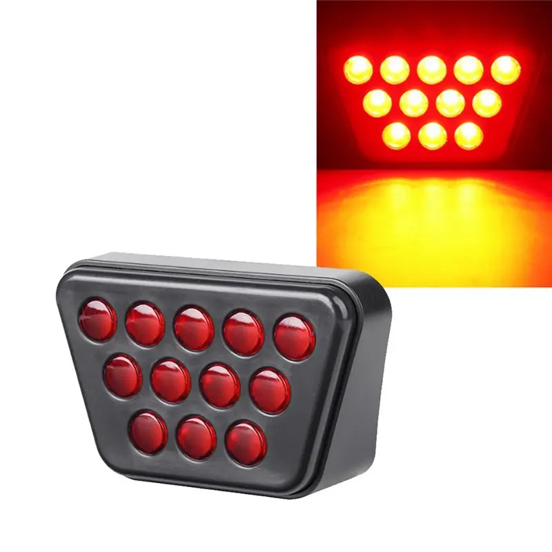 A21F-Car 12V Brake Pilot Lights 12 LED Rear Tail Lights Flash Car Warning Reverse Stop Safety Lamps For Car SUV ATV