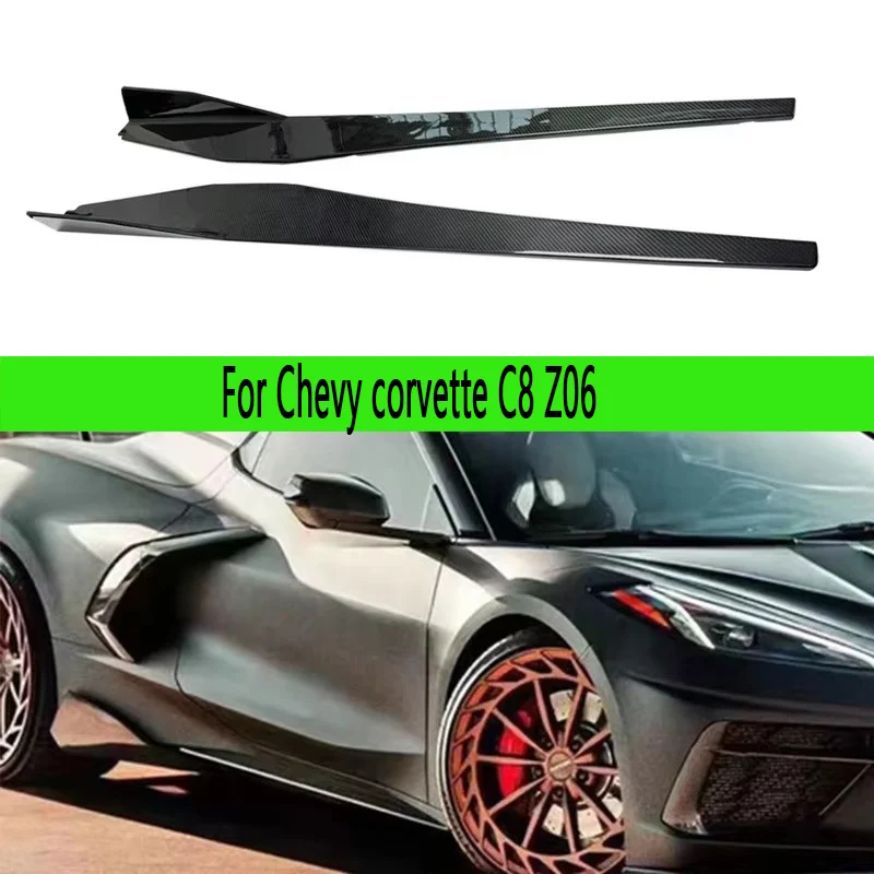 

For Chevy corvette C8 Z06 2019+ Carbon Fiber Side Skirt Splitters Cupwings Winglets Canards Apron Bumper Side Skirts Auto parts