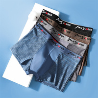 4 pcs Men's Boxer Shorts Men's Underpants Ice Silk Mesh Underwear Breathable Male Panties Sexy Underpants Ultrathin BoxerShorts