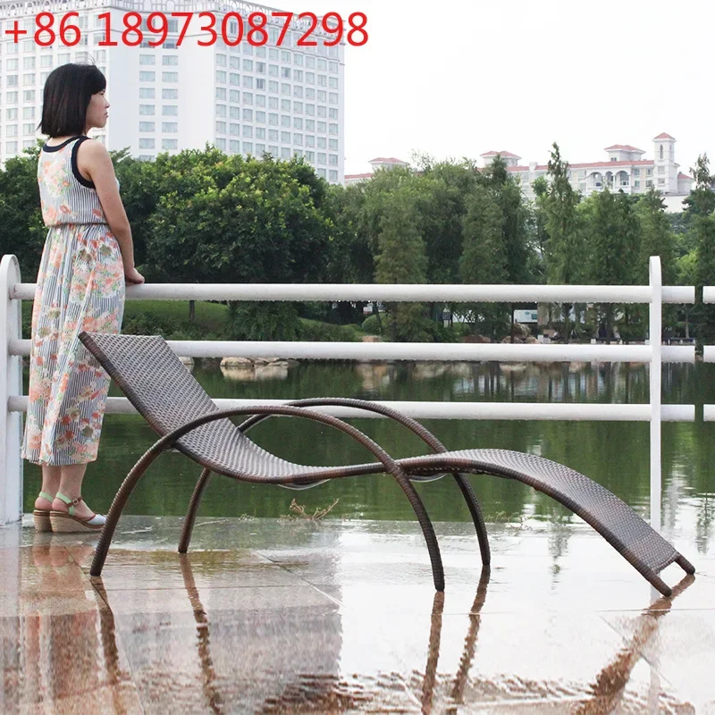 Loungers Outdoor Swimming Pool Beach Rattan Chairs Leisure Rattan Art Courtyard Terrace Villa Indoor and Outdoor