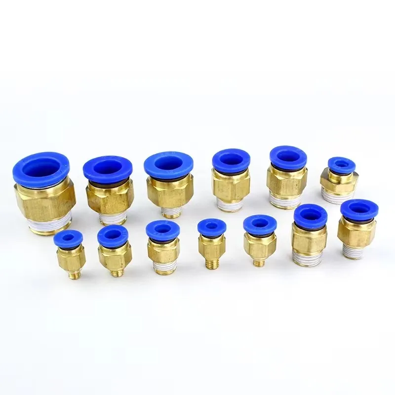 1PC Air Pneumatic Fitting Quick Connector 4-m5 4-M6 4mm 6mm 8mm 10mm 12mm Male Thread 1/4 1/2 1/8 3/8 Compressed Hose Tube Pipe