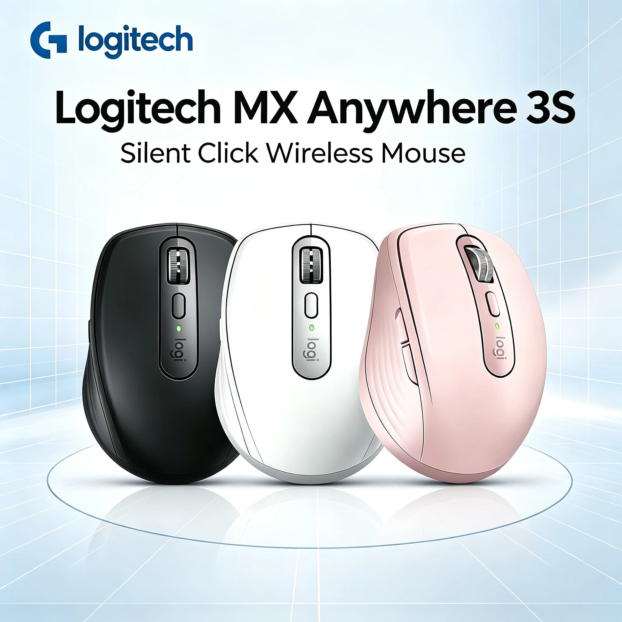 MX Anywhere 3S Logitech Rechargeable Wireless Mice Quiet Click Bluetooth 2.4G Portable Ergonomic Travel Mouse For Laptop PC