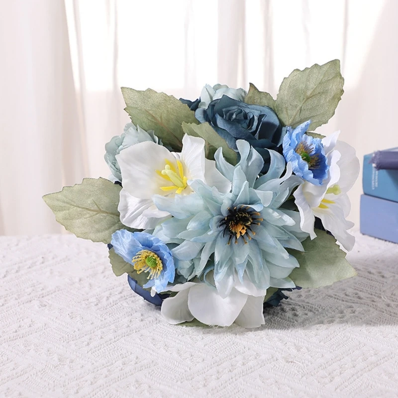 Artificial Flower Bouquets 30cm High Bridal Bouquets for Wedding Reception Decorations and Party Flower Arrangements 15UB