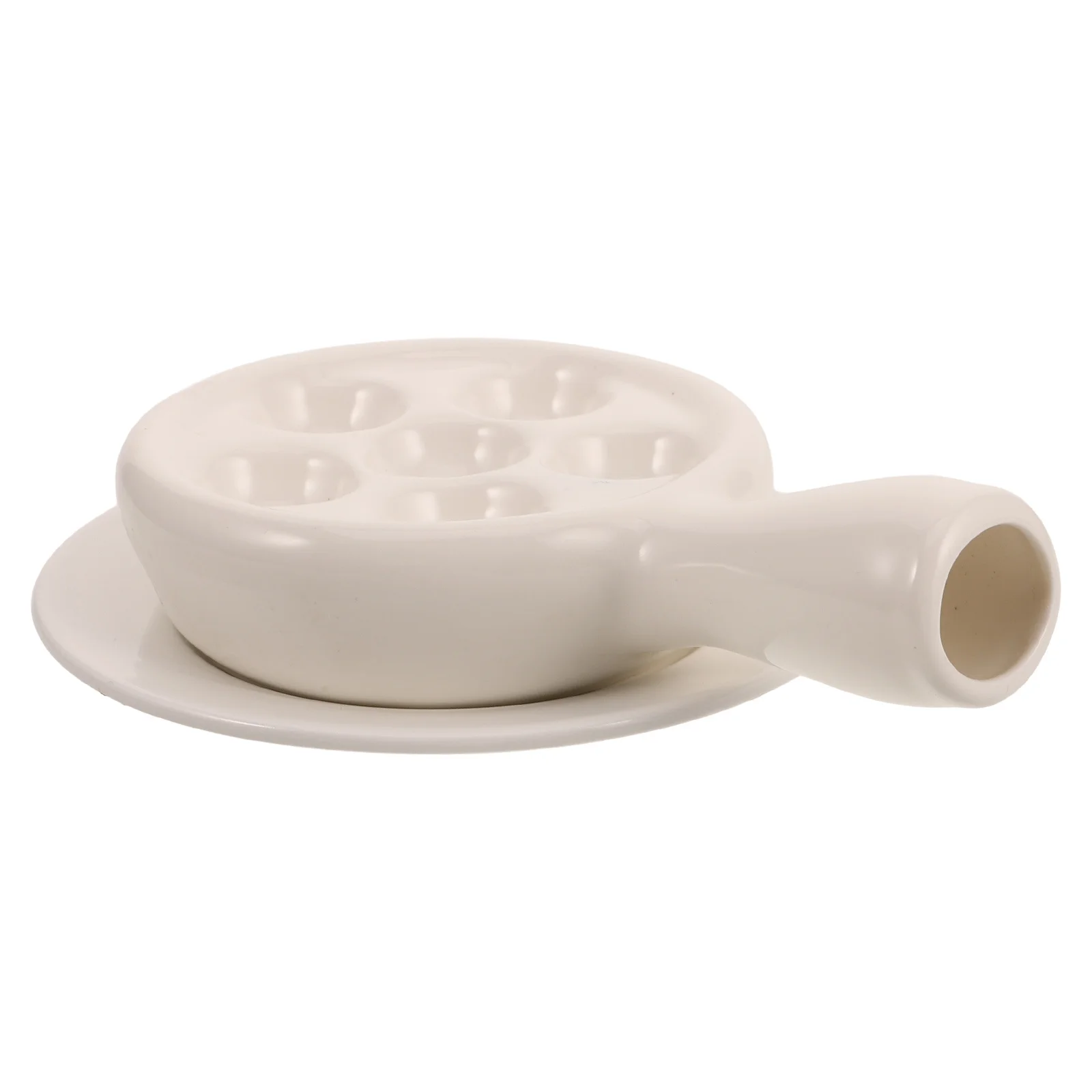 

Ceramic Snail Plate 6 Holes Escargot Baking Dish Oven Broiler Grill Rack for Seafood Appetizers Broiler Pan for Oven