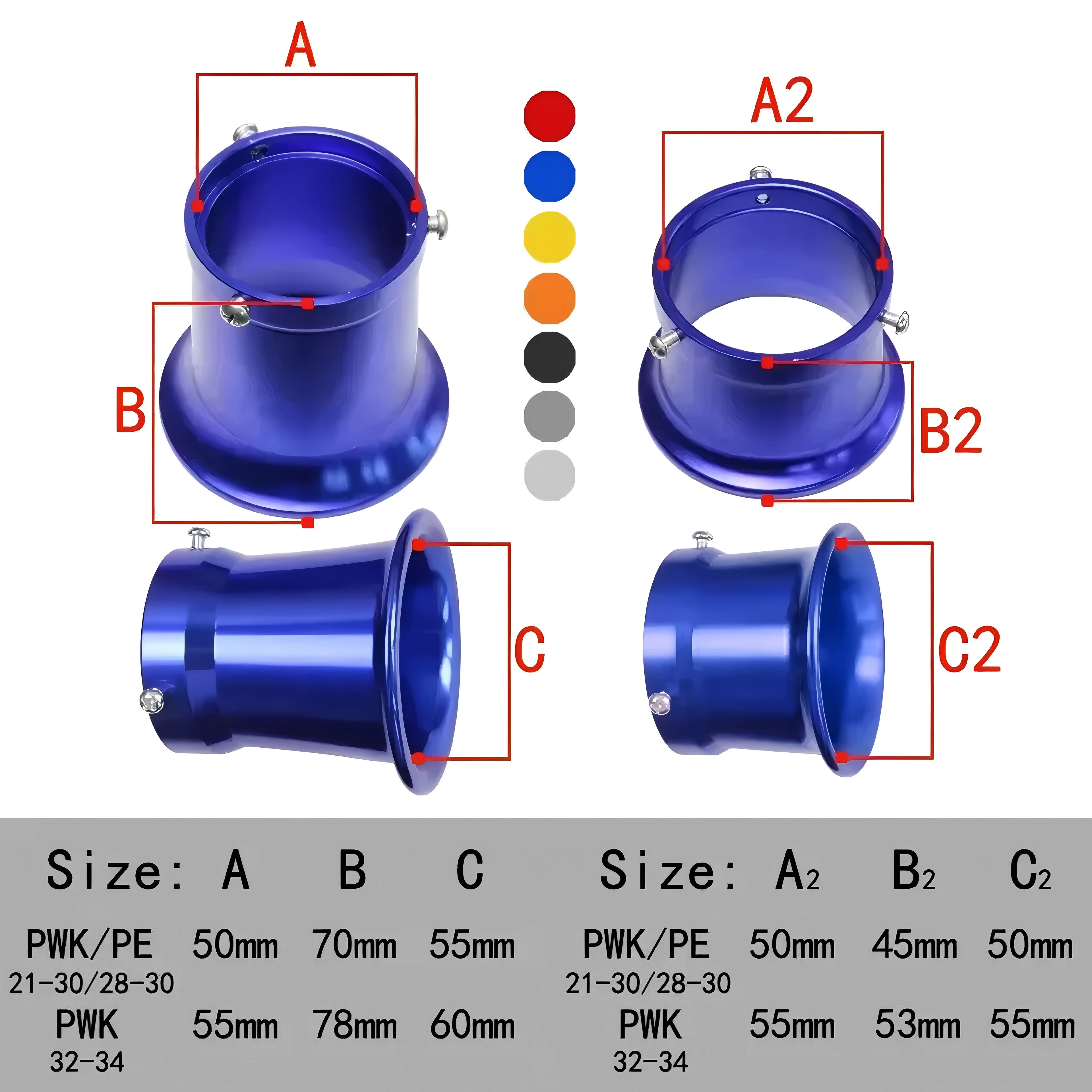 50mm/55mm Motorcycle Carburetor Modified Air Filter Wind Cup Horn Cup For PE28 30 Keihin OKO KOSO PWK 21/24/26/28/30/32/34mm CVK