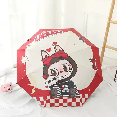 팝마트 전자동 태양우산 라부부 접이식 우산 우산 자외선 비 이중 목적 양산 우산 Best5