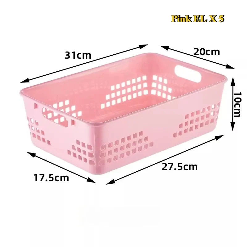 10-piece Storage Basket Versatile Children Toys Desk Snacks Bathroom Supplies Plastic Organizer Kitchen Hollow Vegetable Baskets