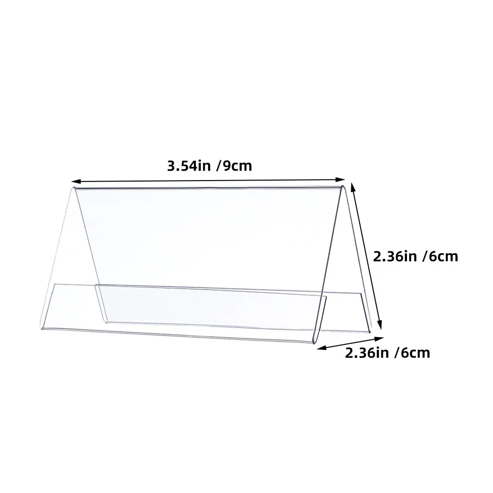 10Pcs Acrylic Clear Table Sign Holder For Meeting Room Name Plate Office Worker Conference Double Sided Triangular