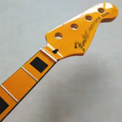 Gloss Yellow P bass guitar neck parts 20 fret 34inch Maple Fretboard Block Inlay