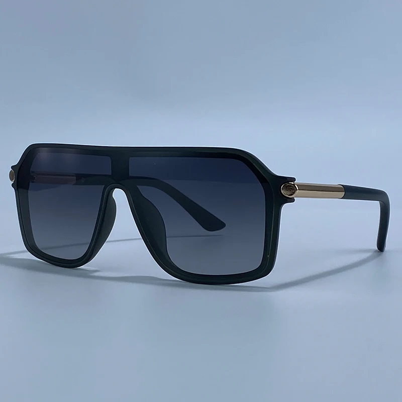 Vintage Übergroße Einteilige Schild-Sonnenbrille für Herren 2026 Luxusmarke Metallrahmen Outdoor-Sonnenbrille für Männer Trendige Schattierungen – Detail 16