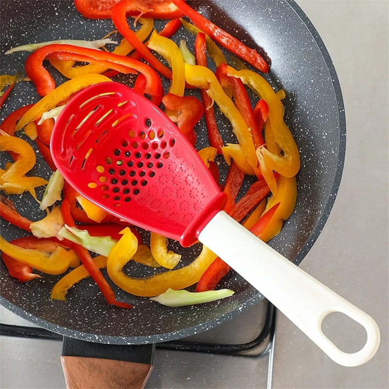 

1PC New Multifunctional Kitchen Cooking Spoon Heat-Resistant Hanging Hole Potato Garlic Press Colander Kitchen Accessories Tool