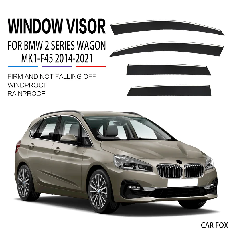 

For BMW 2 Gran Active Toure wagon F46 F45 2014-2021 Plastic Window Visor Vent Shades Sun Rain Deflector Guard