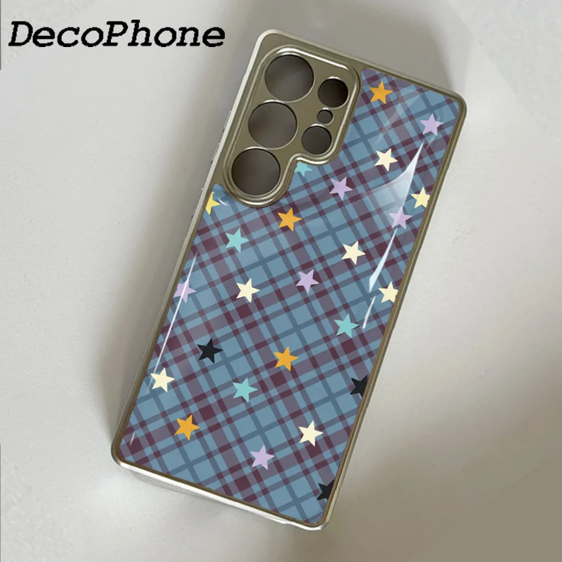 Bunte Sternstreifen-Epoxy-Handyhülle, sturzsicher, für Samsung Galaxy 23/24/25/33 Plus FE ULTRA EDGE