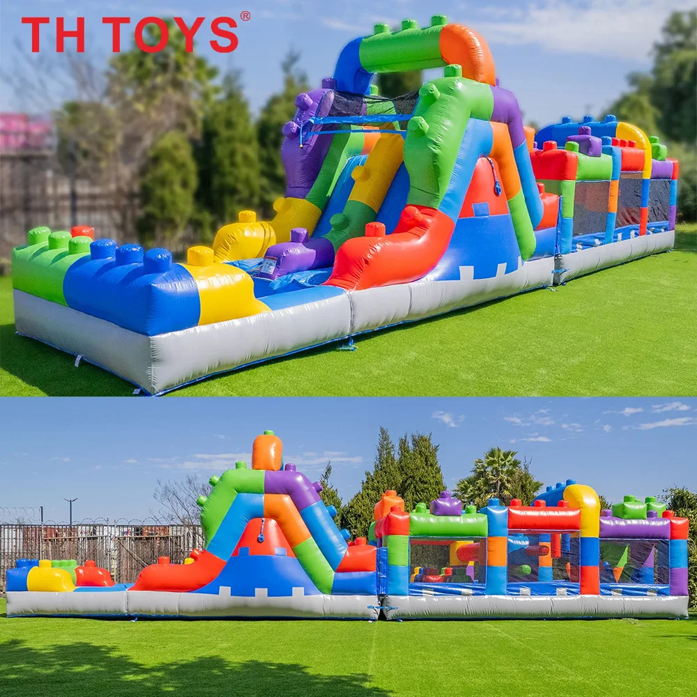 

Надувная коммерческая полоса препятствий для бега и игр, комбо-комплекс с горкой и батутом, доставка до двери