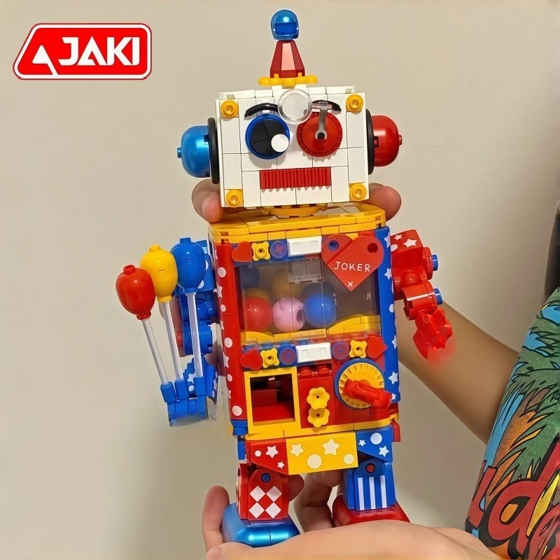JAKI Klaun Skręcający Jajko Robot Składający Klocki Anime Kreskówka Model Ozdoba na Biurko Kolekcjonerski Prezent dla Dzieci na Święta