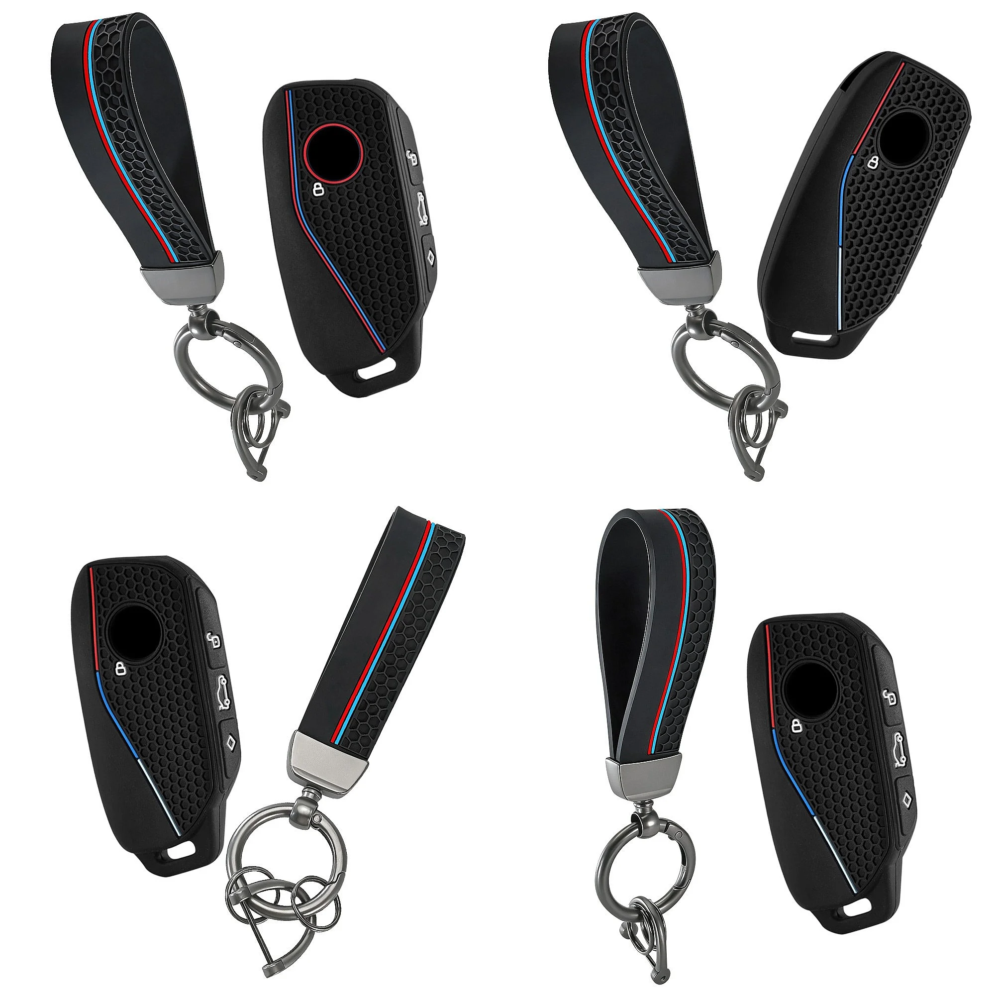 Silicone Car Key Fob Cover For BMW 7 Series X5 X7 I7 IX 740LI Alcantara Remote Key Shell