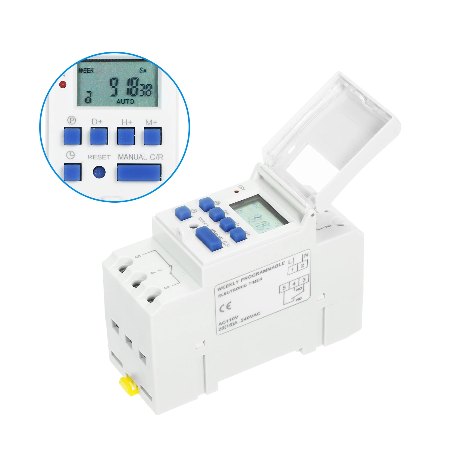 THC15A Timer Switch Din Rail Mount Digital Weekly programmabile Microcomputer elettronico 220V 110V 12V 24V 48V Bell Ring Relay