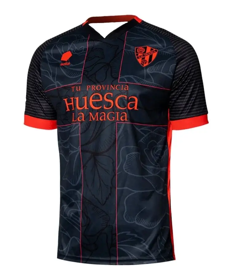 24/25 SD Huesca المنزل جيرسي الرجال التجفيف السريع تنفس تي شيرت SD Huesca بعيدا جيرسي كرة القدم التدريب تي شيرت رياضي #2