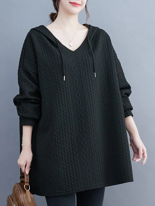 Casual Hoodie Women's plus Size Autumn Winter New Sle Korean Version Slimming Hidden Meat Top Quali Faionable Sweatirt