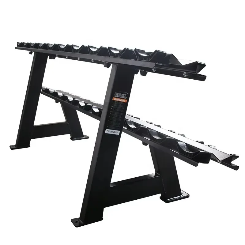 

2-Tier and 6 Pairs Dumbbell Rack Commercial Gym Fitness Equipment Heavy Duty Steel Stable Durable Structure for Indoor Gym