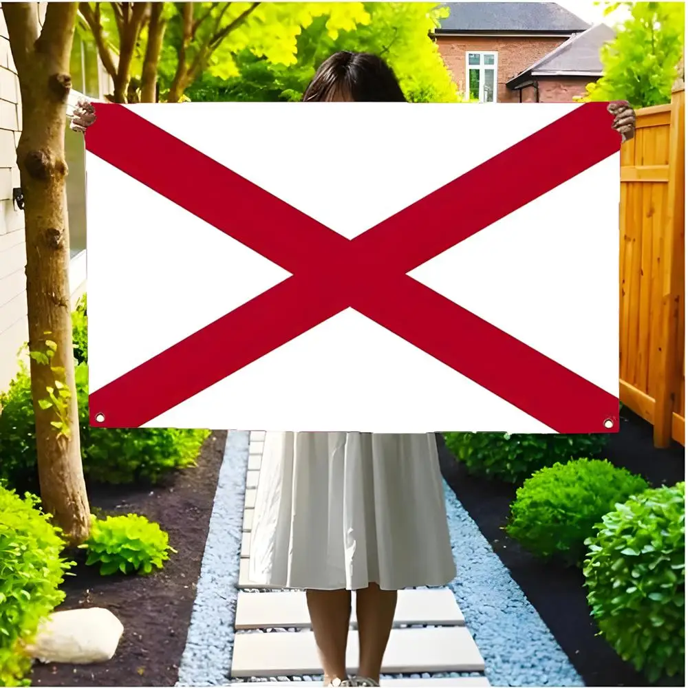 state charm pendant Alabama Flags Borderless four-ring ornament indoor outdoor decoration effortless to hang