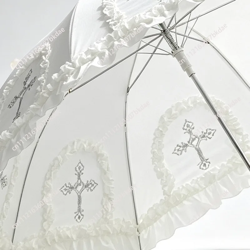Lolita Princess Sun Umbrella, Colorful Lace Birdcade Parasol, Cute Sunshield & UV Protection for Women, Elegant Summer