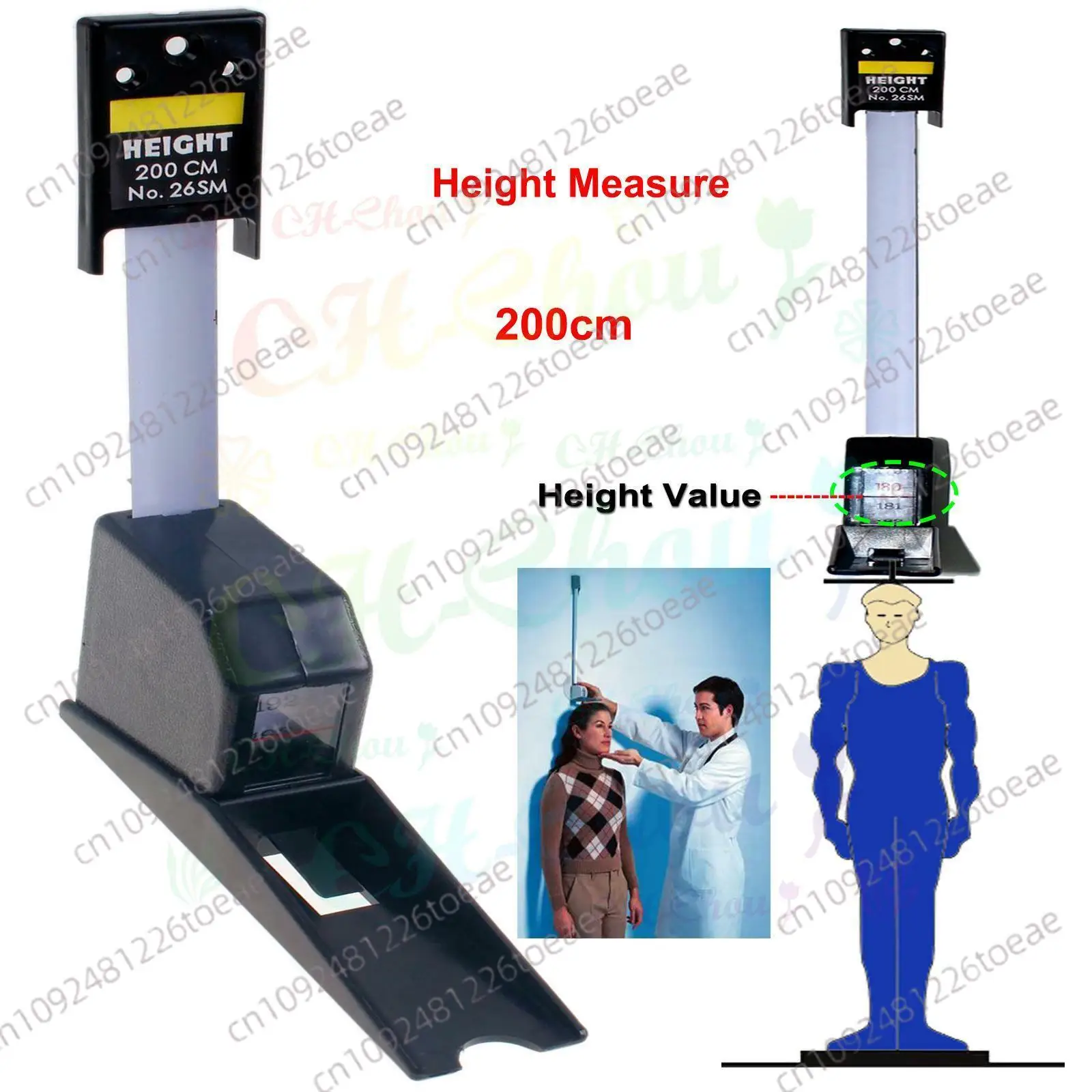 200cm Easy Read Wall Mounted Height Meter Stadiometers Baby Growth Tape Ruler