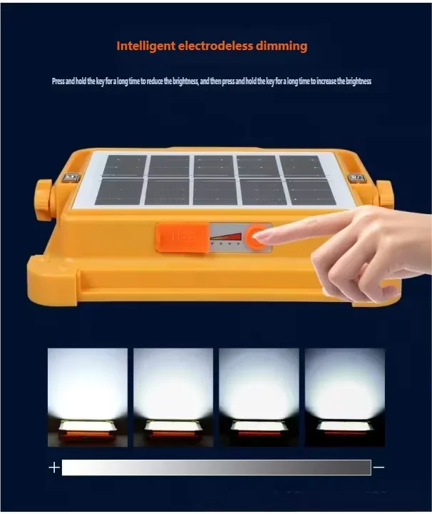Rechargeable Solar Flood Light Outdoor Portable LED Spotlight with Adjustable Reflector IP65 Waterproof Solar Powered Lamp
