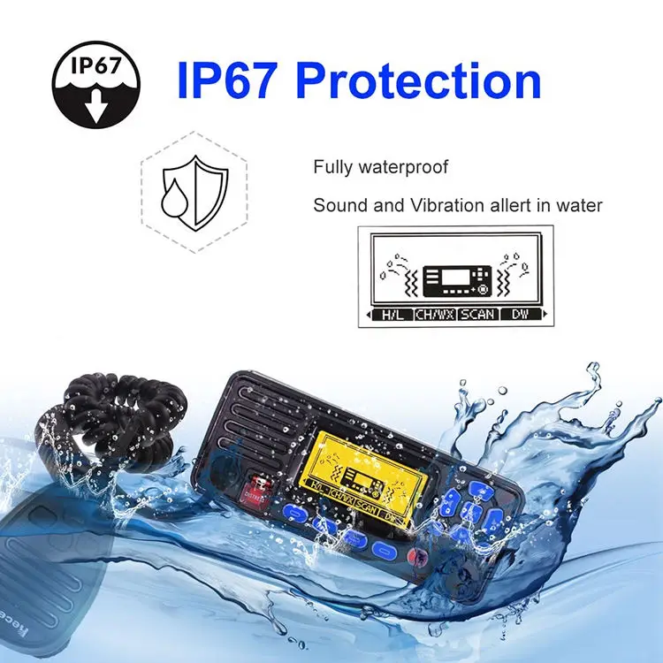 Walkie Talkie RS-509MG Built-in GPS Positioning VHF Marine Transceiver IPX7 Waterproof 25W Marine Radio DSC