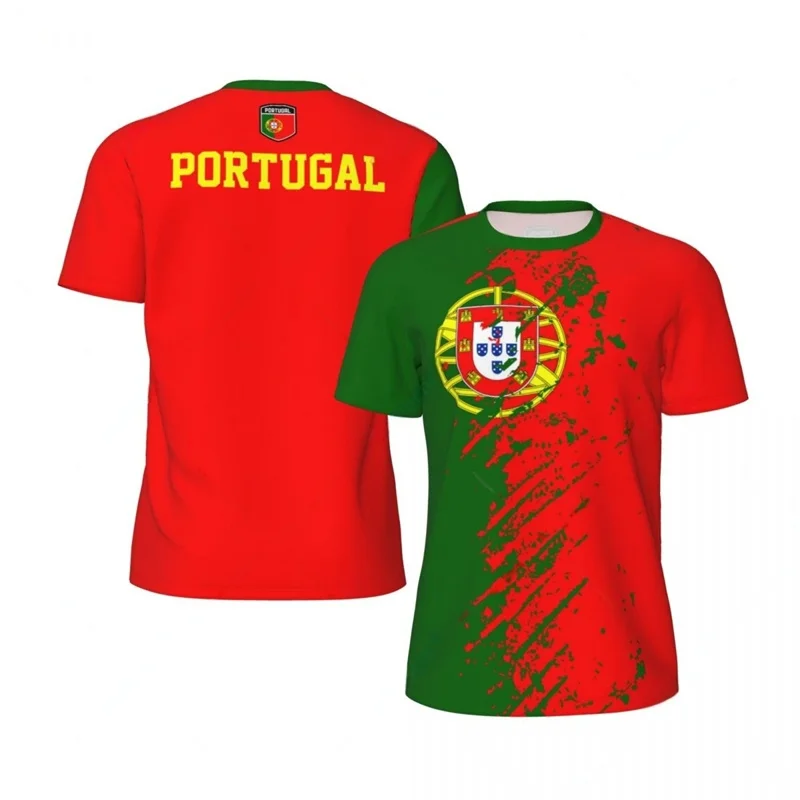 Cool 3d Printed Portugal T-shirt For Men Summer Football T Shirt Sports Running Fitness Tshirt Streetwear Short Sleeves Tees