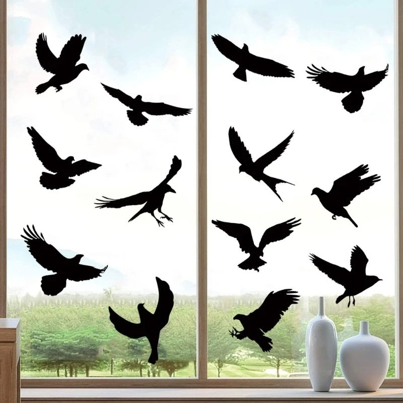  9pcs Anti-Collision Window Clings Preventing Bird Strikes Home Bathroom Office