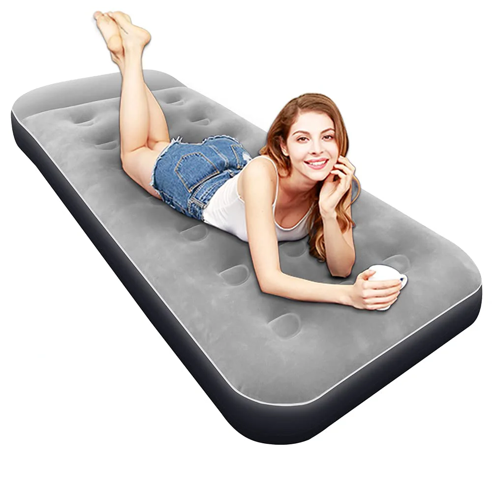 

Портативный надувной матрас для кемпинга, дорожная кровать и спальный коврик, герметичный надувной матрас, утолщенная поверхность, встроенная подушка-кровать