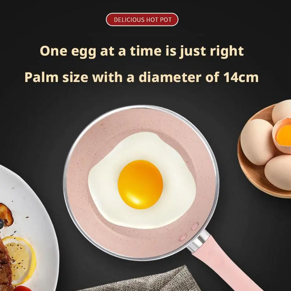 12/14 cm Mini Frying Pan Non-Stick Steel Frypan Pot Saucepan Pink Egg Frying Pan For Cookware Kitchen Cookware